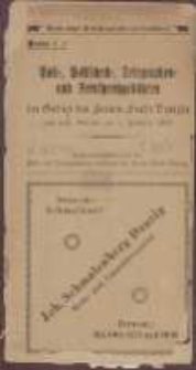 Post-, Postscheck-, Telegraphen- und Fernsprechgeb&uuml;hren im Gebiet der Freien Stadt Danzig : nach dem Stande am 1. Januar 1922