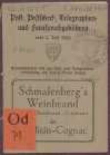 Post-, Postscheck-, Telegraphen- und Fernsprechgeb&uuml;hren : vom 1. Juli 1922