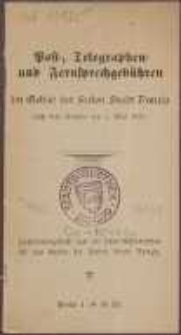 Post-, Telegraphen- und Fernsprechgebühren im Gebiet der Freien Stadt Danzig : nach dem Stande am 1. Mai 1921