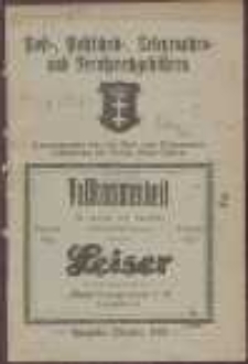 Post-, Postscheck-, Telegraphen- und Fernsprechgeb&uuml;hren : Ausgabe Oktober 1925
