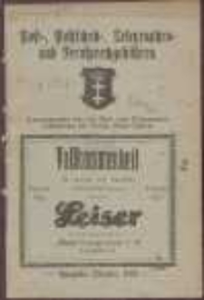 Post-, Postscheck-, Telegraphen- und Fernsprechgebühren : Ausgabe Oktober 1925