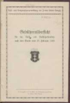 Geb&uuml;hren&uuml;bersicht f&uuml;r den Post- und Postscheckverkehr nach dem Stand vom 15. Februar 1925