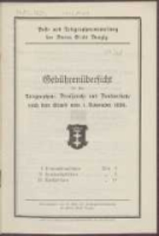 Geb&uuml;hren&uuml;bersicht f&uuml;r den Telegraphen-, Fernsprech- und Funkverkehr nach dem Stand vom 1. November 1926