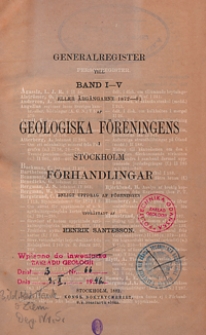 Generalregister till Bd. 1-5 (1882), Bd. 6-10 (1890), Bd. 11-21 (1900)