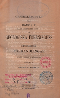 Generalregister till Bd. 1-5 (1882), Bd. 6-10 (1890), Bd. 11-21 (1900)