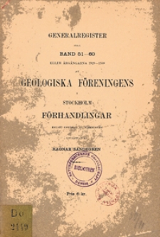 Generalregister till Bd. 51-60 (1940)