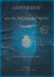 Jahresbericht der K. U. Geologischen Anstalt für 1895