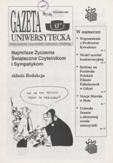 Gazeta Uniwersytecka, 1992, nr 9 (14)