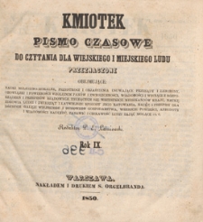 Kmiotek : pismo czasowe do czytania dla wiejskiego i miejskiego ludu przeznaczone, 1850.01.12 nr 02