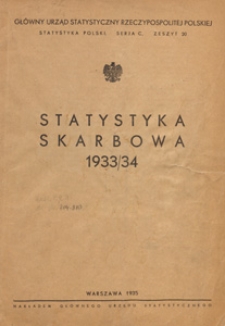 Statystyka Skarbowa ... = Statistique Des Finances / Główny Urzad Statystyczny, 1933-1934