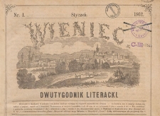 Wieniec : dwutygodnik literacki, 1862, Nr 01