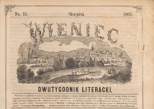 Wieniec : dwutygodnik literacki, 1862, Nr 15