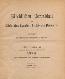 Kirchliches Amtsblatt des Königlichen Konsistorii der Provinz Pommern, 1879.01.15 nr 1