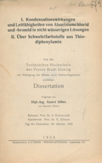 Kondensationsationswirkungen und Leitf&auml;higkeit von Aluminiumchlorid und - bromid in nicht w&auml;sserigen L&ouml;sungen