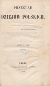 Przegląd dziejów polskich, 1844, cz. 5