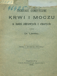 Ciśnienie osmotyczne krwi i moczu u ludzi zdrowych i chorych