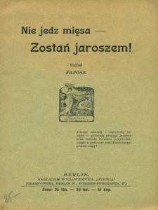 Nie jedz mięsa - zostań jaroszem!