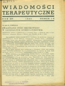 Wiadomości Terapeutyczne 1943, R. 14, nr 1-12