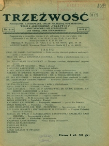 Trzeźwość : miesięcznik : organ Polskiego Towarzystwa Walki z Alkoholizmem "Trzeźwość" : 1933