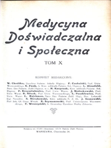 Medycyna Doświadczalna i Społeczna : T.10, z. 1/2-5/6, 1929
