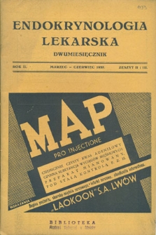Endokrynologja Lekarska : R.2, nr 1-2/3, 1937