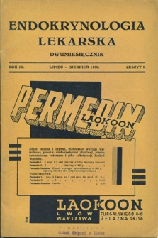 Endokrynologja Lekarska : R.3, nr 1-2/3, 1938