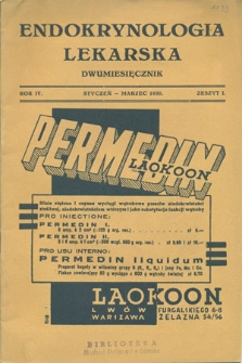 Endokrynologja Lekarska : R.4, nr 1, 1939