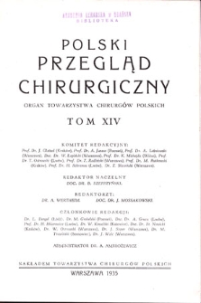 Polski Przegląd Chirurgiczny, 1935, T.14, z.1-4