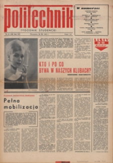 Politechnik : tygodnik studencki, 1965, nr 23 (280), rok XVI