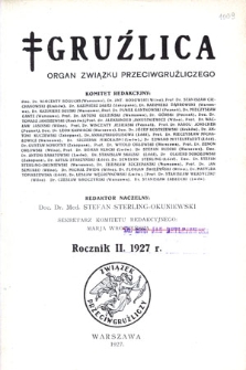Gruźlica : organ Związku Przeciwgruźliczego, 1927, R. 2, nr 1-6