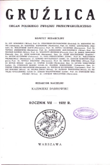 Gruźlica : organ Związku Przeciwgruźliczego, 1932, R.7, nr 1-6