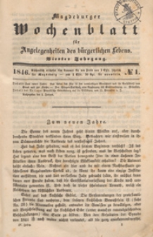 Magdeburger Wochenblatt f&uuml;r Angelegenheiten des B&uuml;rgerlichen Lebens, 1846, Nr 6