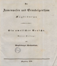 Extra-Beilage zum Magdeburger Wochenblatt