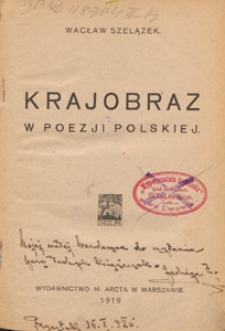 Krajobraz w poezji polskiej