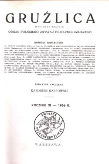 Gruźlica : organ Związku Przeciwgruźliczego, 1936, R.11, z. 1-6