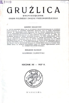 Gruźlica : organ Związku Przeciwgruźliczego, 1937, R.12, z. 1-6