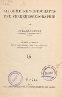 Allegemeine Wirtschafts- und Verkehrsgeographie