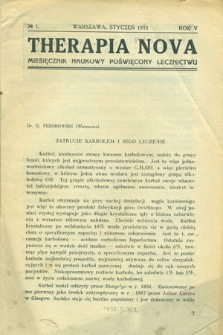 Therapia Nova, 1933, R.5, nr 1, 7