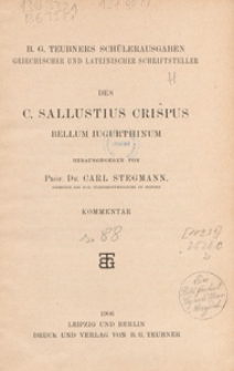 Des C. Sallustius Crispus Bellum Iugurthinum : Kommentar