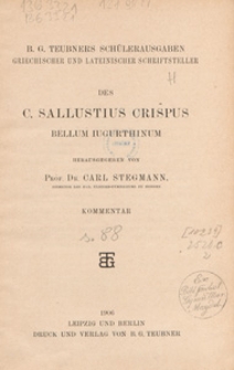 Des C. Sallustius Crispus Bellum Iugurthinum : Kommentar