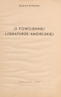 O powojennej literaturze angielskiej