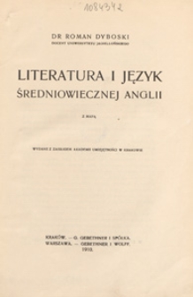 Literatura i język średniowiecznej Anglii