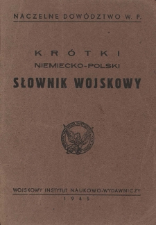 Krótki niemiecko-polski słownik wojskowy