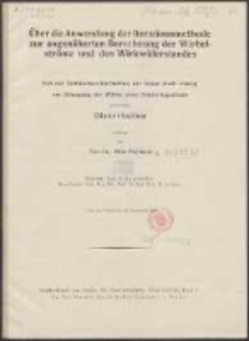 Über die Anwendung der Iterationsmethode zur angenäherten Berechnung der Wirbelströme und des Wirkwiderstandes /