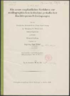 Ein neues empfindliches Verfahren zur oszillographischen Aufnahme periodischer Hochfrequenz-Schwingungen /