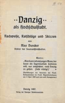 Danzig als Hochschulstadt