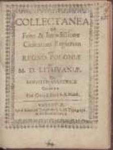Collectanea De Foro & Iurisdictione Ciuitatum Regiarum In Regno Poloniæ Et M[agno] D[ucatu] Lithuaniæ.