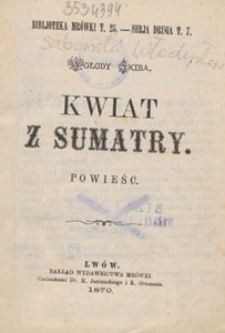 Kwiat z Sumatry : powieść