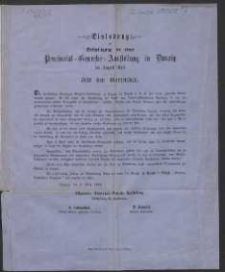 Einladung zur Betheiligung an einer Provinzial-Gewerbe-Ausstellung in Danzig im August 1858 : für den Gartenbau