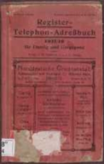 Register-Telephon-Adreßbuch 1911/12 für Danzig und Umgegend